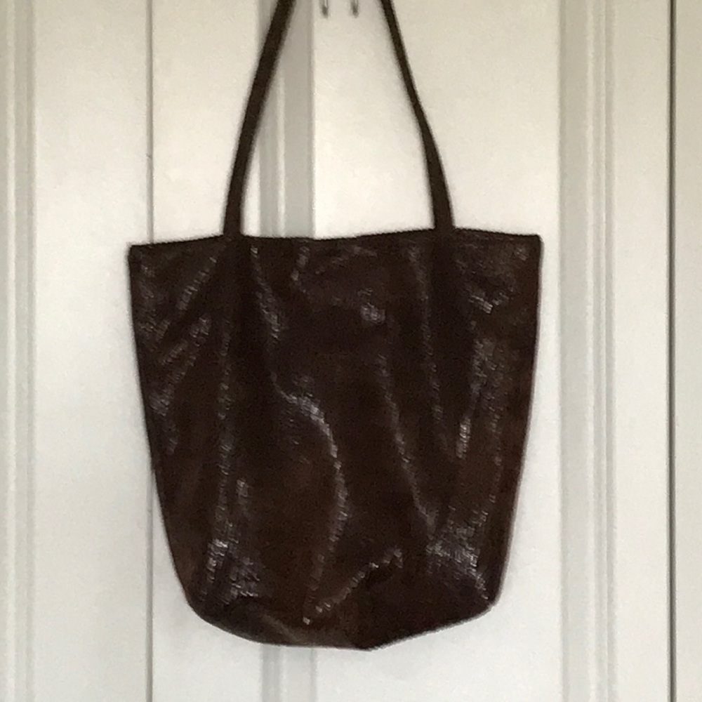 Carlos Falchi brown animal skin bag
